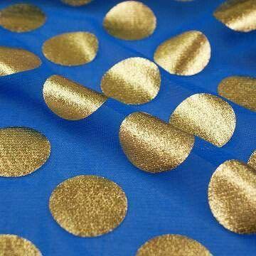nylon fabric with circle gold foil, ideal for ladies wear