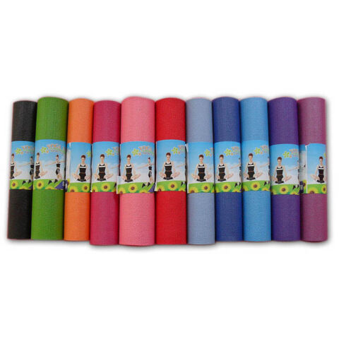 Tapis de Yoga Antidérapant en PVC de Différentes Couleurs avec Emballage Film Rétractable - Tapis de Yoga en Gros