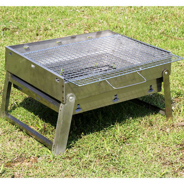 Stainless Steel Small Portable Folding Charcoal BBQ Grill Set