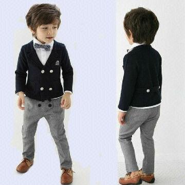 Kids Boys Suit and White Shirt Pants Children English Suit Trousers ...