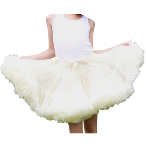 Pettiskirts aus feinstem Chiffon, verstellbarer Bund, Satin Schleife an der Taille, mehr als 40 Farben verfügbar. Ideal für Großhändler und Distributoren.