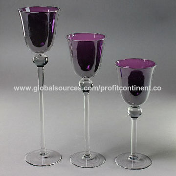 China Sprayed Purple Gl Tealight Candle Holders From Xi An China Sprayed Purple Gl Tealight Candle Holders Three Sizes Handmade Glware