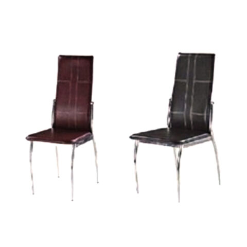 Chaise de Salle à Manger en Cuir, Cadre Chromé, PU, Dimensions 1010 x 350 x 480mm - Chaise Design Moderne pour Hôtellerie et Maison
