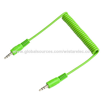 Spring aux cable, 3.5mm stereo male