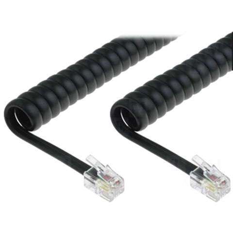 Câble Téléphonique Rétractable Noir - Câble en Spirale pour Téléphone for sale at factory direct price