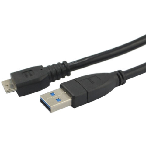 Cable de Datos Micro USB V3.0 (A Macho a Micro B) Carga y Sincronización de Datos con Cubierta de PVC Redonda Negra