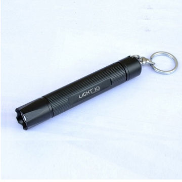 Aluminum LED Min Flashlight with Keyring and AAA Battery K3