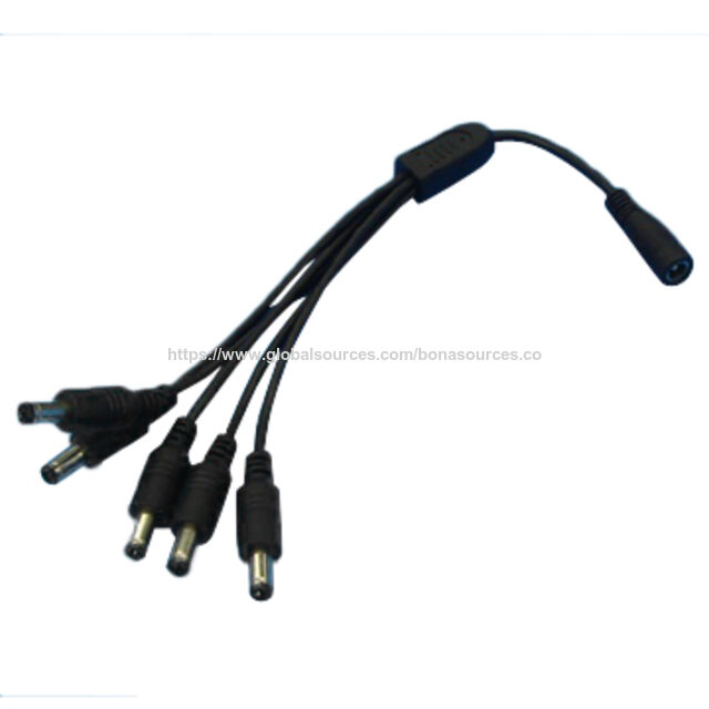Cable divisor de conector DC de 1 a 5 vías, 12V, DC5521 DC5525 - Distribuidor de corriente continua para CCTV, tiras LED y más