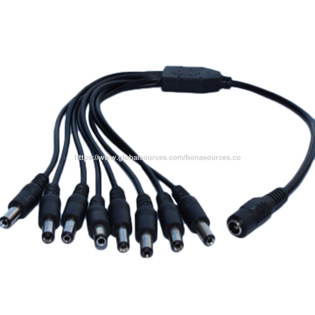Cable divisor de alimentación DC de 1 a 6 vías - Distribuidor de corriente continua para CCTV y electrónica