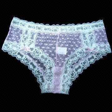 Buy Wholesale Hong Kong SAR Panties, With Dobby Heart Mesh And Contrast