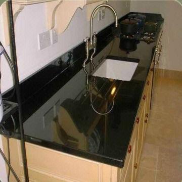 Honed/Polished Black Granite Kitchen Countertops/ Island Top - China Granite  Countertop, Kitchen Countertops