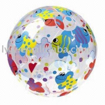 Deflated Beach Inflatables 20 Inch Deflated Size Inflatable Transparent Beach Ball With Logo ...