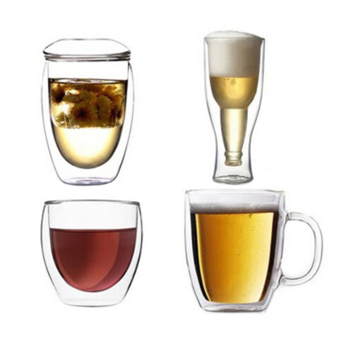Taza de vidrio de doble pared para café, té y cerveza - Venta al por mayor