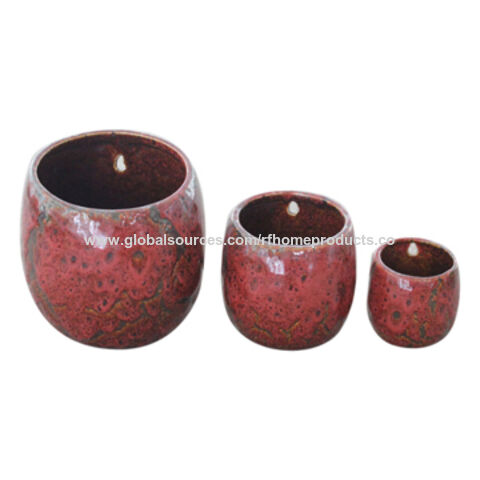 Vaso de Cerâmica com Orifício para Pendurar, Vários Designs Disponíveis, Pedidos Pequenos Aceitos, OEM é Bem-Vindo