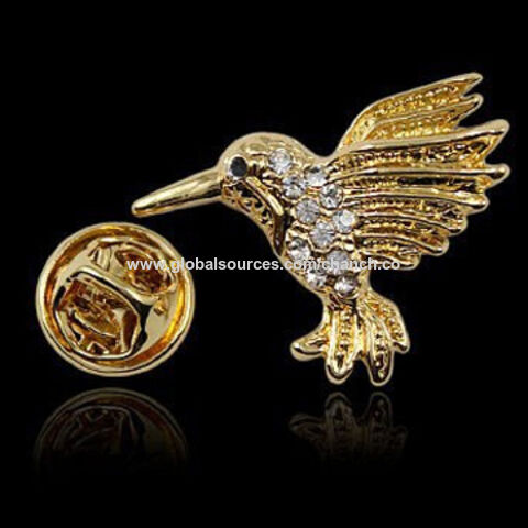Adorables accessoires de vêtements en forme d'oiseau doré avec des cristaux brillants, disponibles en différentes couleurs for sale at factory direct price