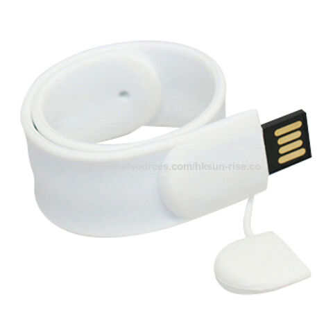 New 16 GB Silicone USB Flashdrive Wristband White 