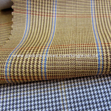 Woven Wool Barathea Fabric, Wool Polyester Blended Fabric - China