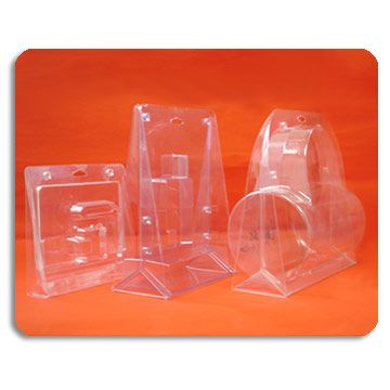 Tri fold shop clamshell packaging