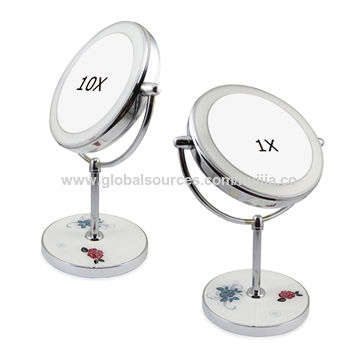 Desktop Led Lighted Makeup Mirror With, Lighted Vanity Mirror Automatic