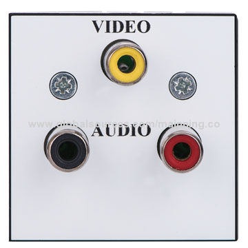 Placas de Pared/45*45mm/3 Conectores RCA con Terminales de Tornillo for sale at factory direct price