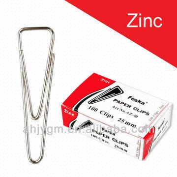 thiangle zinc(galvanized) paper clips
1)shape:thiangle,
2)material:zink
3)specification:25/28/31m for sale at factory direct price