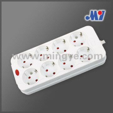 Double Row 8 Outlets Socket 1) Square Socket 2) Uninflammable Pp Shell ...