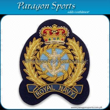 Embroidered Ralph Crest Blazer Badge wire Bullion Crest Patch