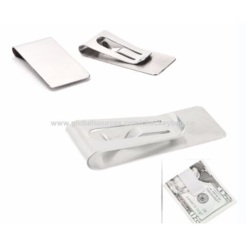 Stainless Steel Money Clip Silver Metal Pocket Holder Wallet Credit Card  Holder