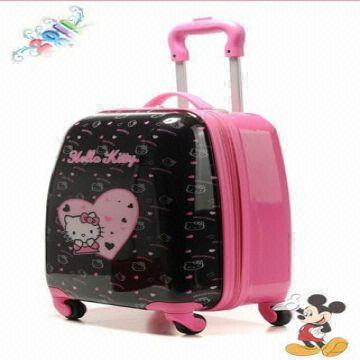Source Wholesale pink hello kitty school trolley luggage backpack