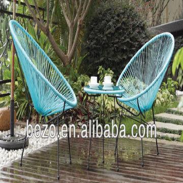 Outdoor Iron Rattan Acapulco Chair And Table garden Egg Chair