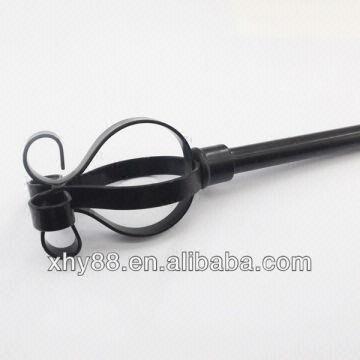 Hm 076 Wrought Iron Curtain Rod Finials, Wrought Iron Curtain Rod Finials