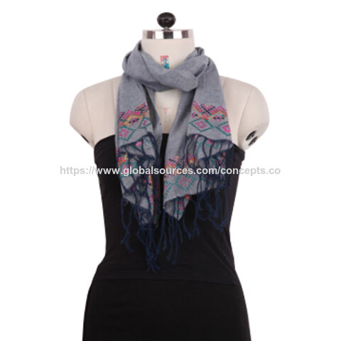 Écharpe Brodé Tissé à la Main, Disponible en Différentes Couleurs et Tailles en gros