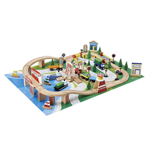 70 piece wooden train set