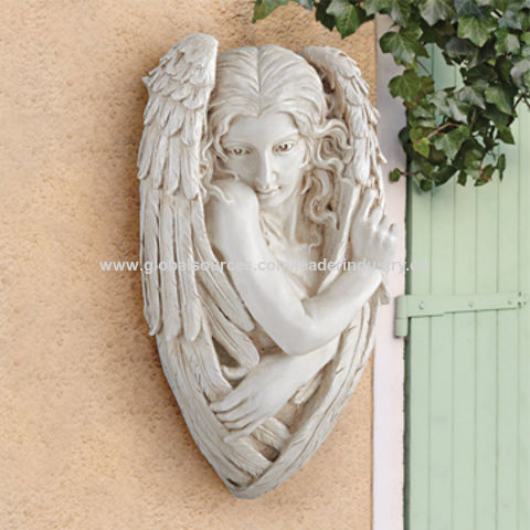 Whole China Decorative Polyresin Angel Sculptures Wall Decor For Home And Garden Decoration At Usd 10 65 Global Sources - Angel Wings Wall Art Asda