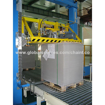 Paper Pallet Stack Wrapping Packing Machine With Shrink Stretch Film ...