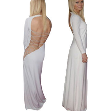 Party Lace-up Backless White Maxi Dress ...