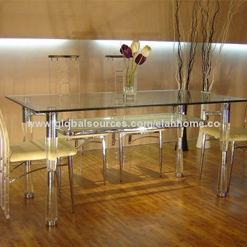 Modern Acrylic Dining Table Sets, Acrylic Dining Room Table Set