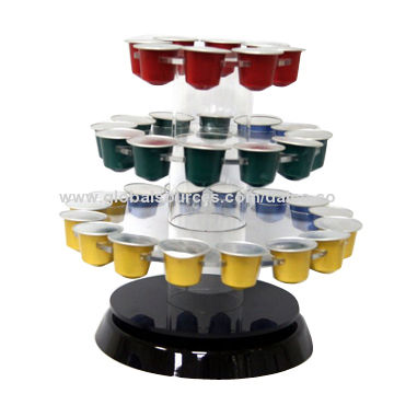Suporte giratório de acrílico para cápsulas de café, saquinhos de chá, leite, creme e colheres for sale at factory direct price