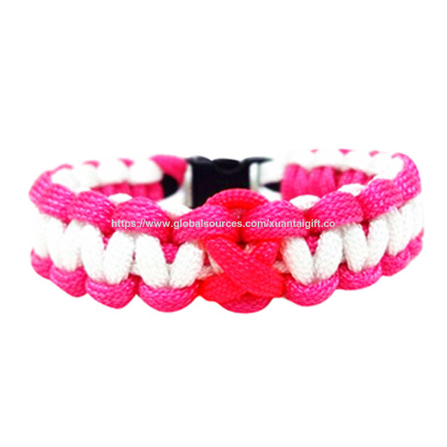 Bracelets promotionnels en paracorde de 8 pouces pour femmes pour le SIDA for sale at factory direct price