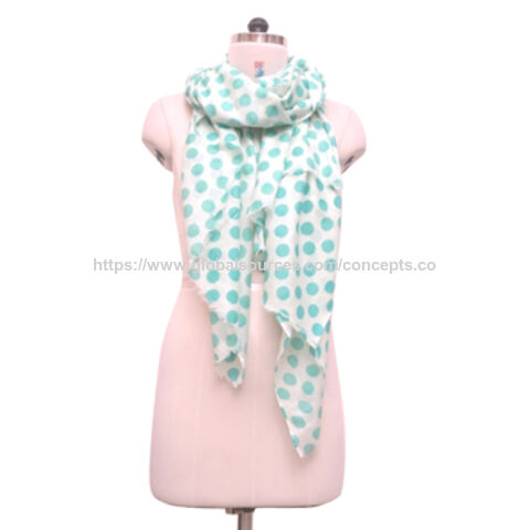 Cachecol de bolinhas estampado à mão: Modelo No. CS0138 for sale at factory direct price