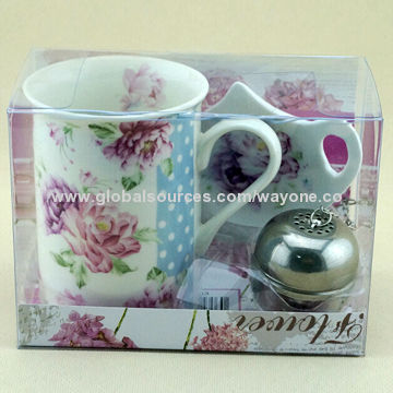 Vintage Tea Cup Mug With Tea Bag Holder 