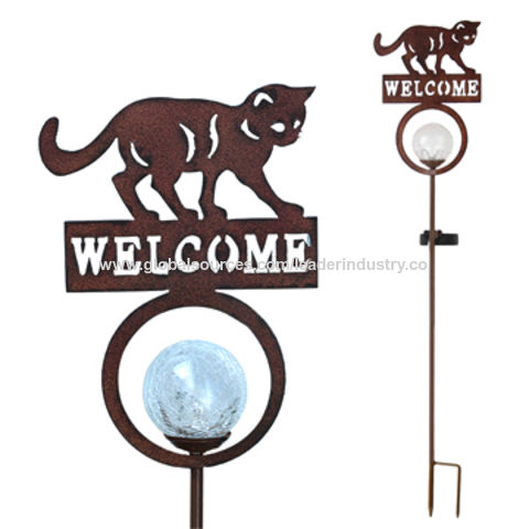 Chinasolar Powered Rusty Metal Cat With Led Lights Garden Stake For Lawn And Yard Decoration On Global Sources - Cat Solar Garden Stakes Chinasolar Powered Rusty Metal Cat With Led Lights Garden Stake For Lawn And Yard Decoration On Global Sources - Cat Solar Garden Stakes