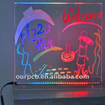 Tableau D'Affichage LED Acrylique 30x20 Cm - Tableau Écriture Avec 7 Stylos Néon Et Support Réglable