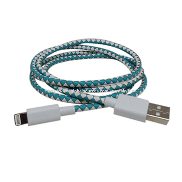 Câble de données Micro USB et Lightning tressé en cuir, fabricant de câbles for sale at factory direct price