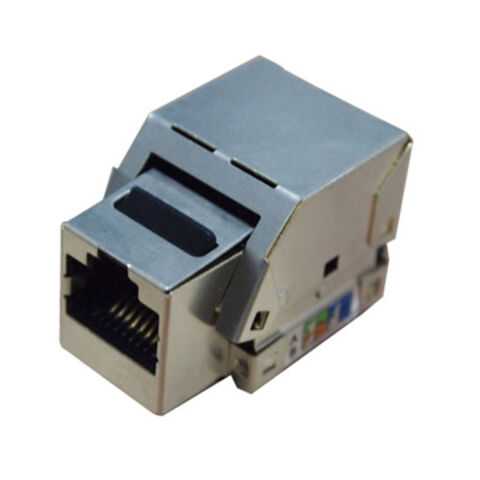 Jack Modular Cat5e STP / Accesorio de Red con Hoja de Contacto de Bronce Fosforado (90 Grados)