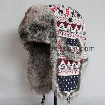 Wholesale High Quality Russian Style Men's Trapper Hat Real Rabbit