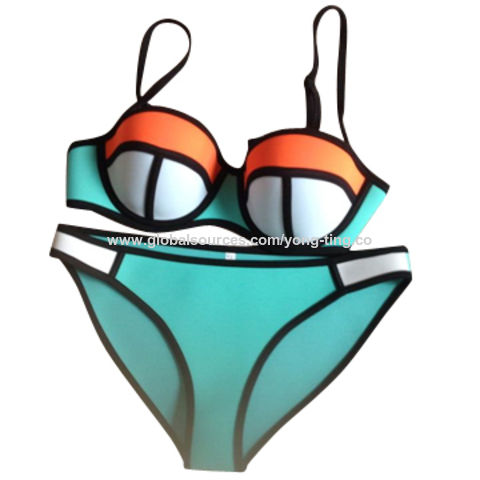 2015 Sexy Neoprene Bikini Set swimming suit women triangle bikini