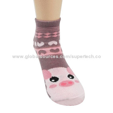 Calcetines antideslizantes de algodón y licra con diseño de cerdito para niños - Calcetines infantiles al por mayor for sale at factory direct price