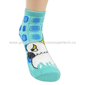 Rutschfeste Lycra-Baumwollsocken mit Papageienmuster