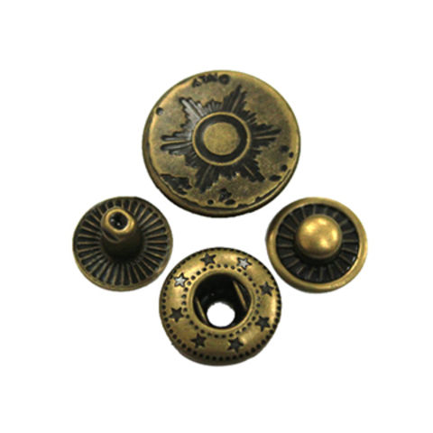 Manufacturer Custom High Quality Gold Color Flat Zinc Alloy Metal Four Part Snap  Button for Coat - China Buttons and Snap Button price